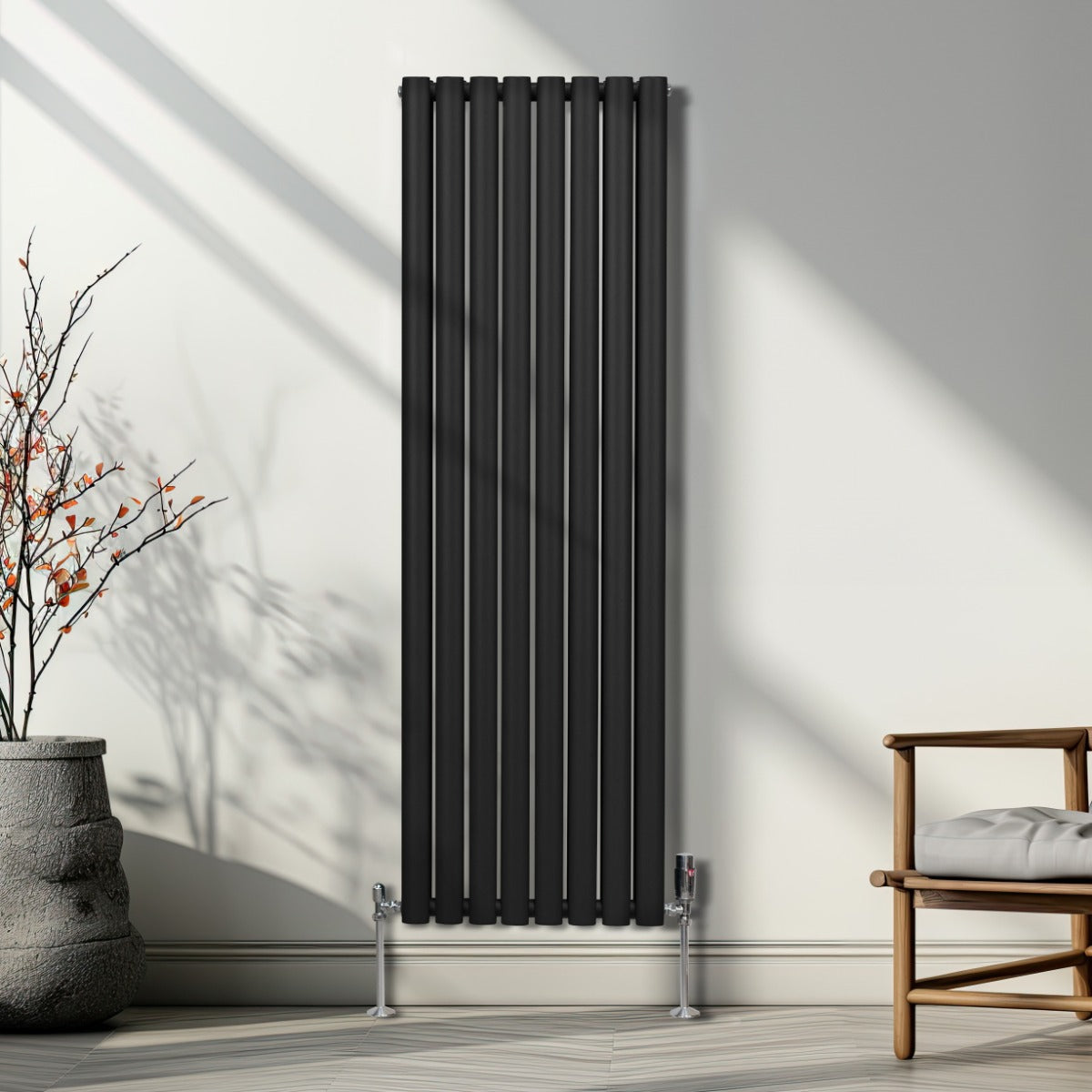 Q-Rax Radiatori Tradizionali 1600x480 Termosifone Nero Ovale