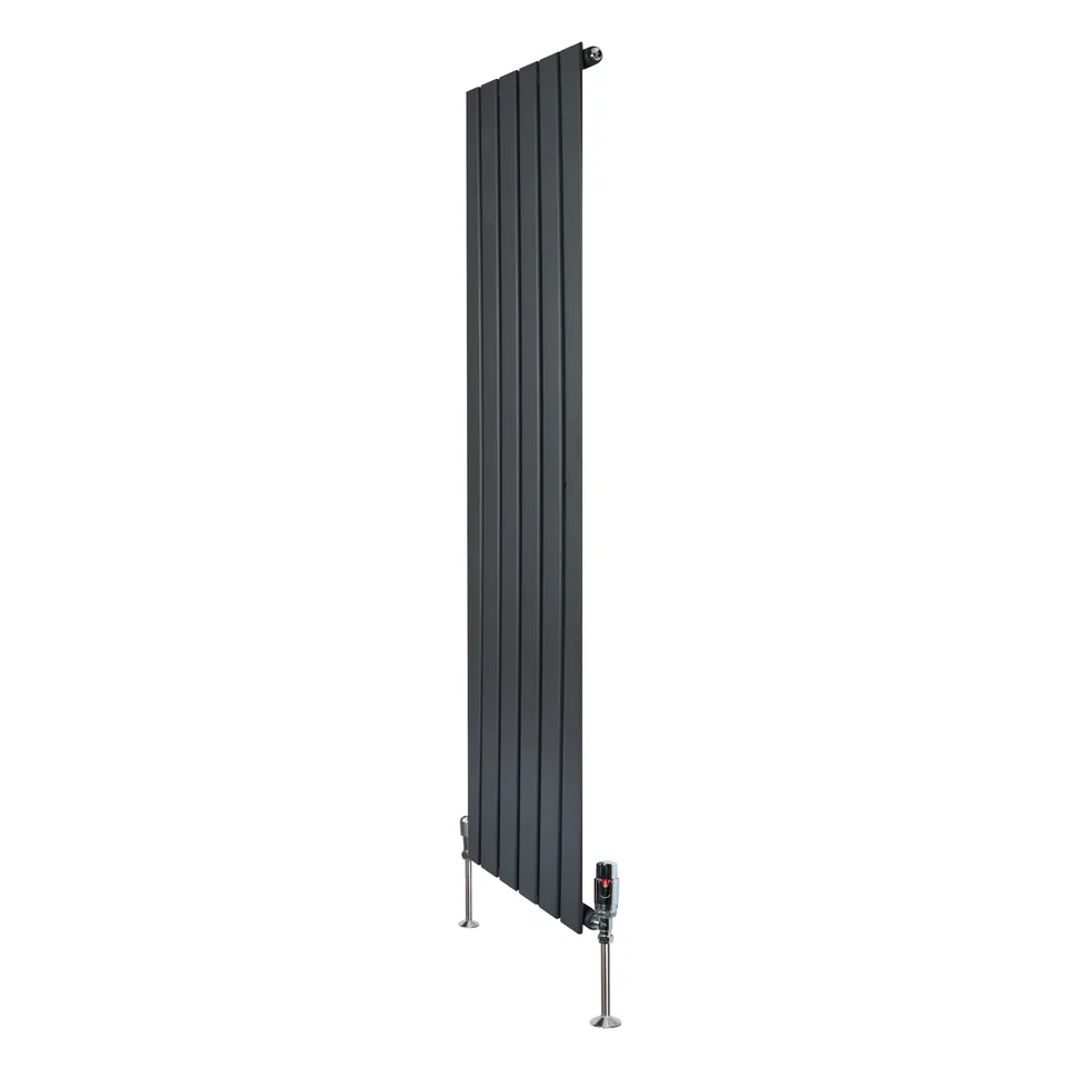 Q-Rax Radiatore Verticale 1600x420 Antracite con Valvole
