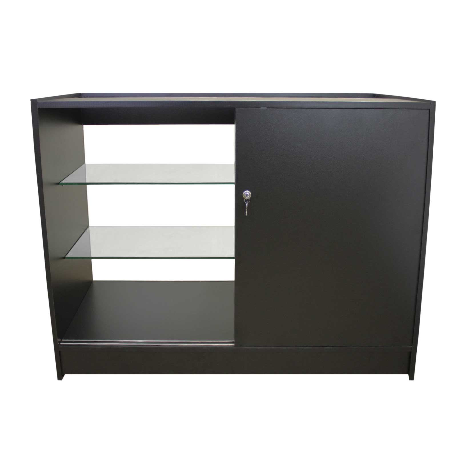 Q-Rax K1200 Bancone da Negozio Nero 120x60x90 cm con Vetrina