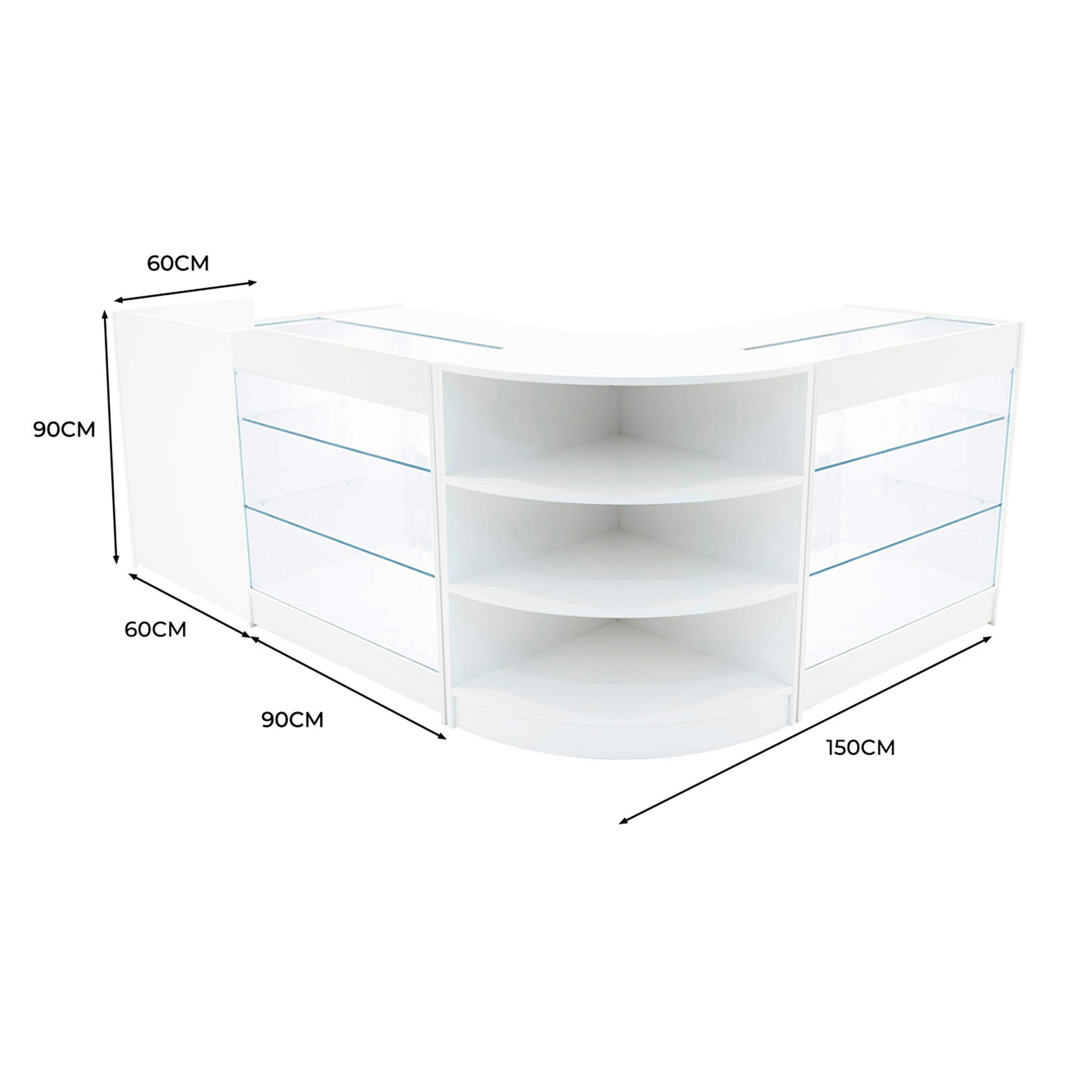 Q-Rax Astro Set LM60 TB60 K900 bancone negozio LED bianco