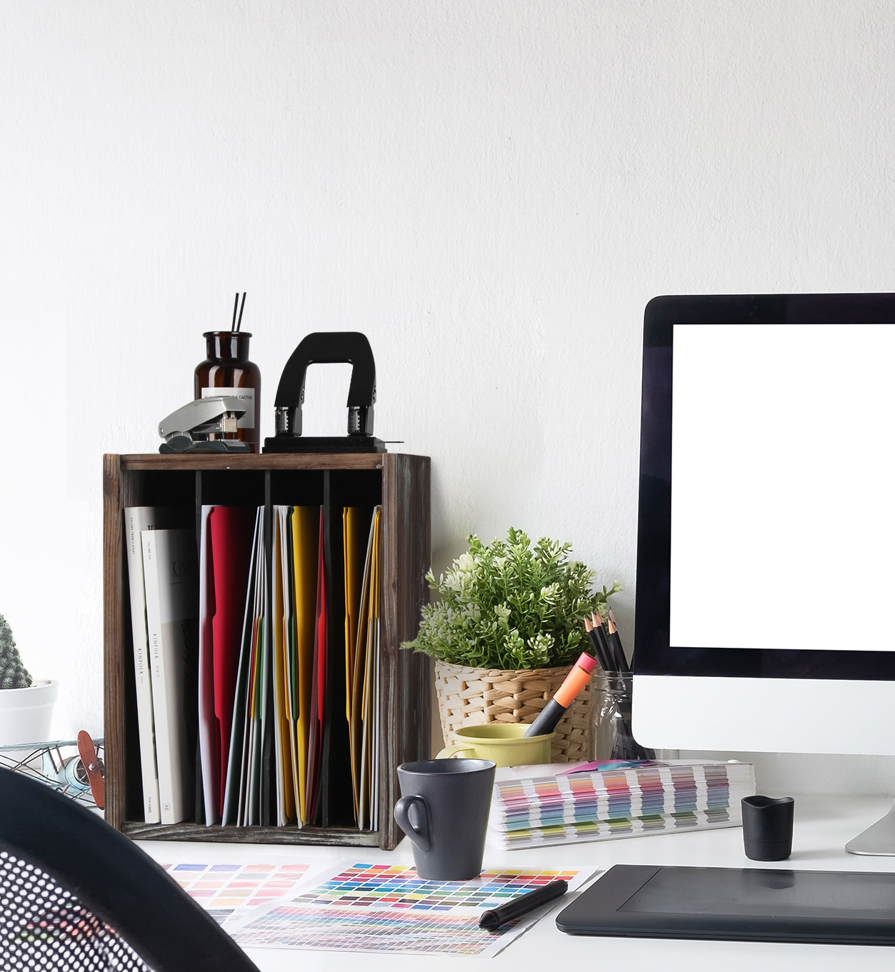Jackcube Design Home Office Portalettere Scrivania Legno 4 Scomparti