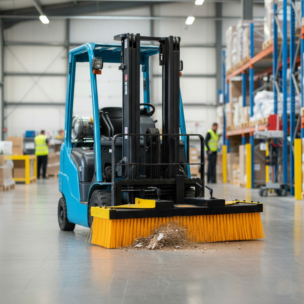 Q-Rax Spazzola Carrello Elevatore 130 cm con Supporto
