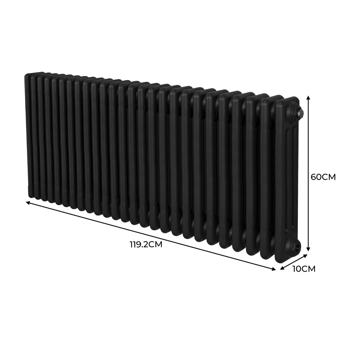 Q-Rax Radiatori Tradizionali 600x1192 Termosifone Nero 3 Colonne