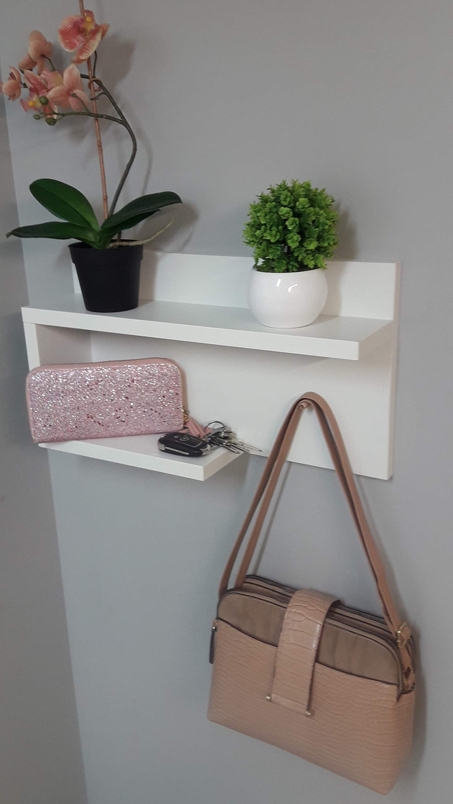 Henor Scaffali organizer ingresso legno bianco 45 cm
