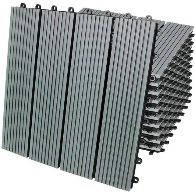 Q-Rax Piastrelle WPC 30x30 Grigio x66 da 6 m² Incastro