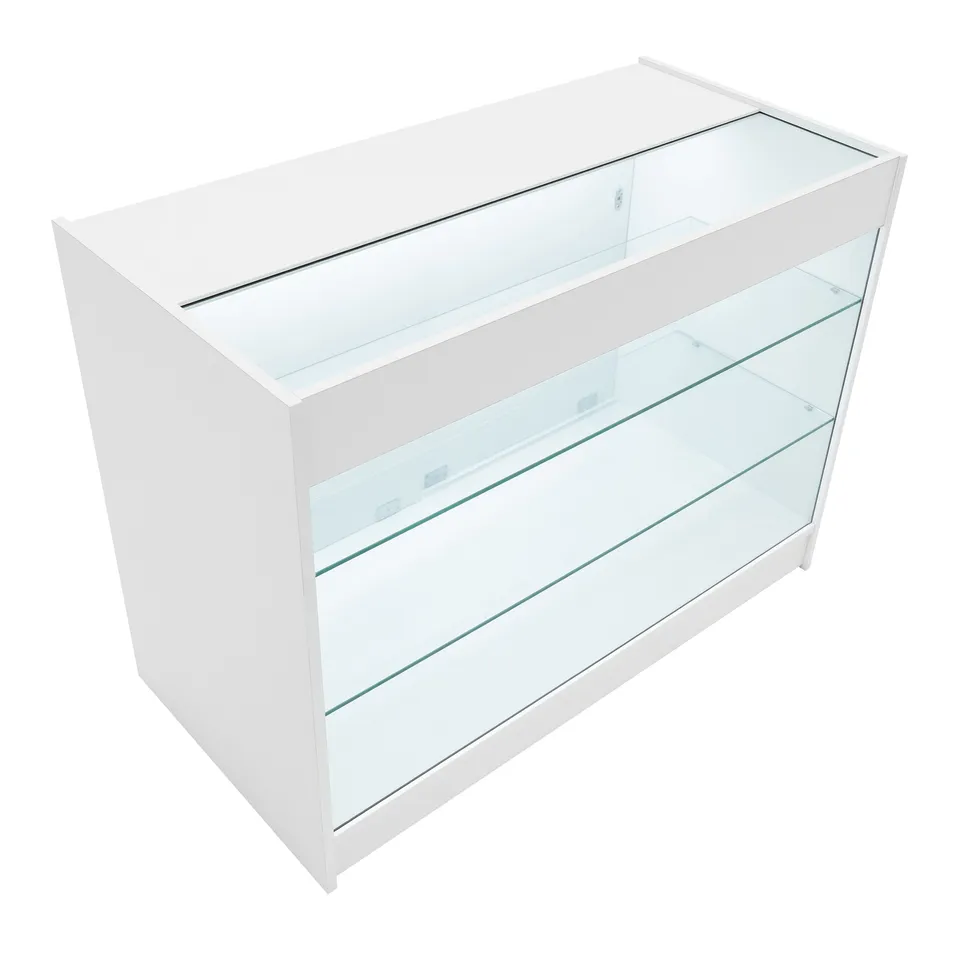 Q-Rax Banconi da Negozio K1200 bancone bianco vetrina LED