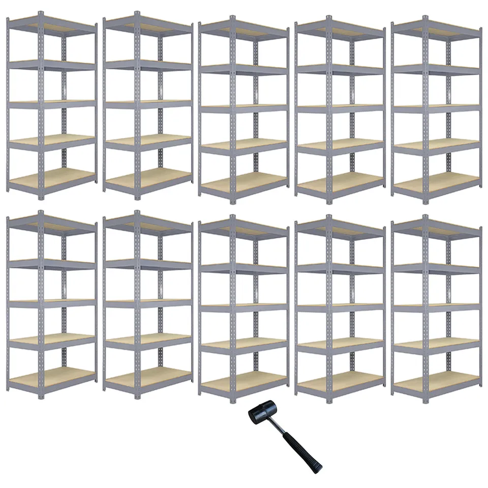 Q-Rax Scaffale Garage Incastro 120x50 Grigio 10 Pezzi