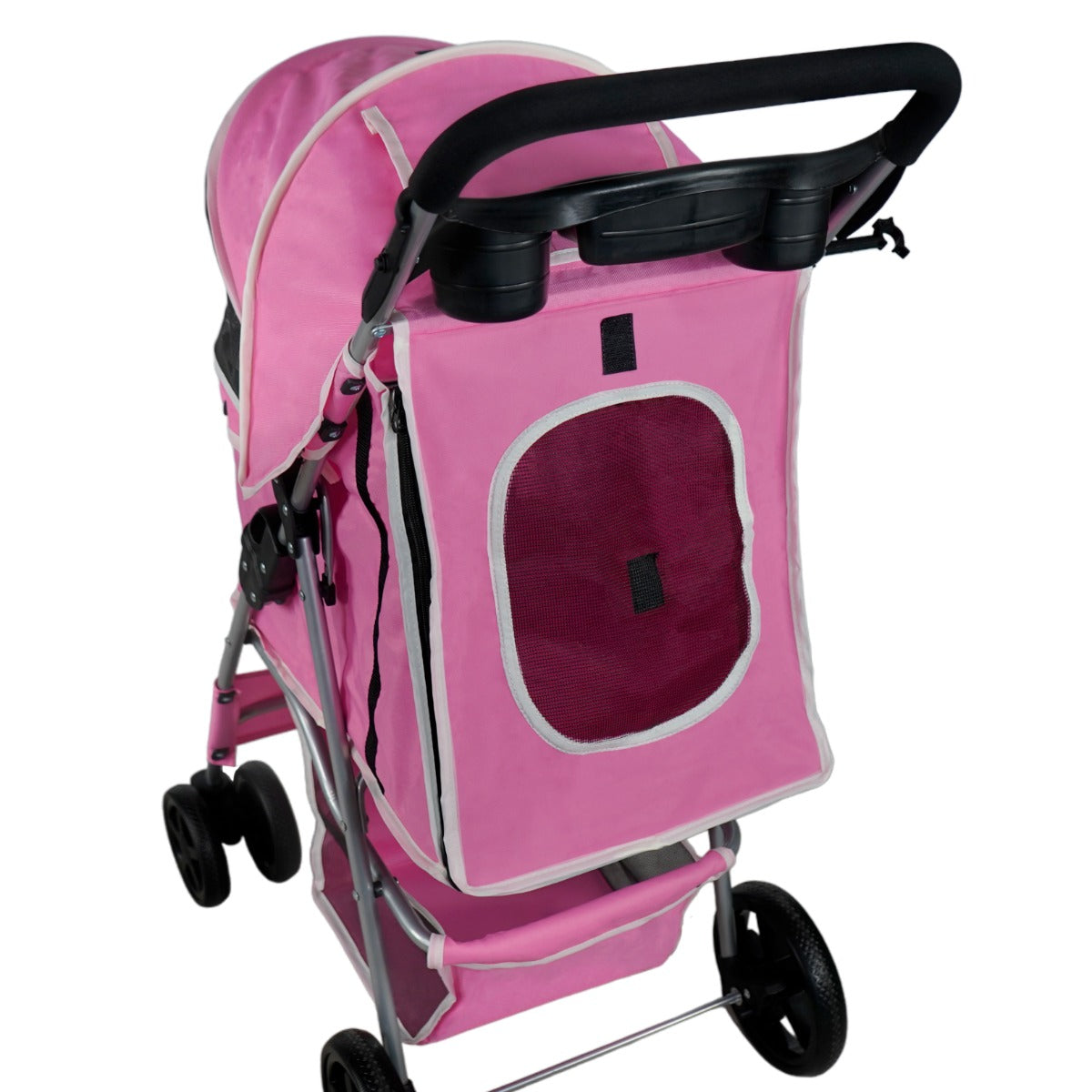 Q-Rax Passeggino Cani Rosa con Parapioggia 15 kg passeggino animali