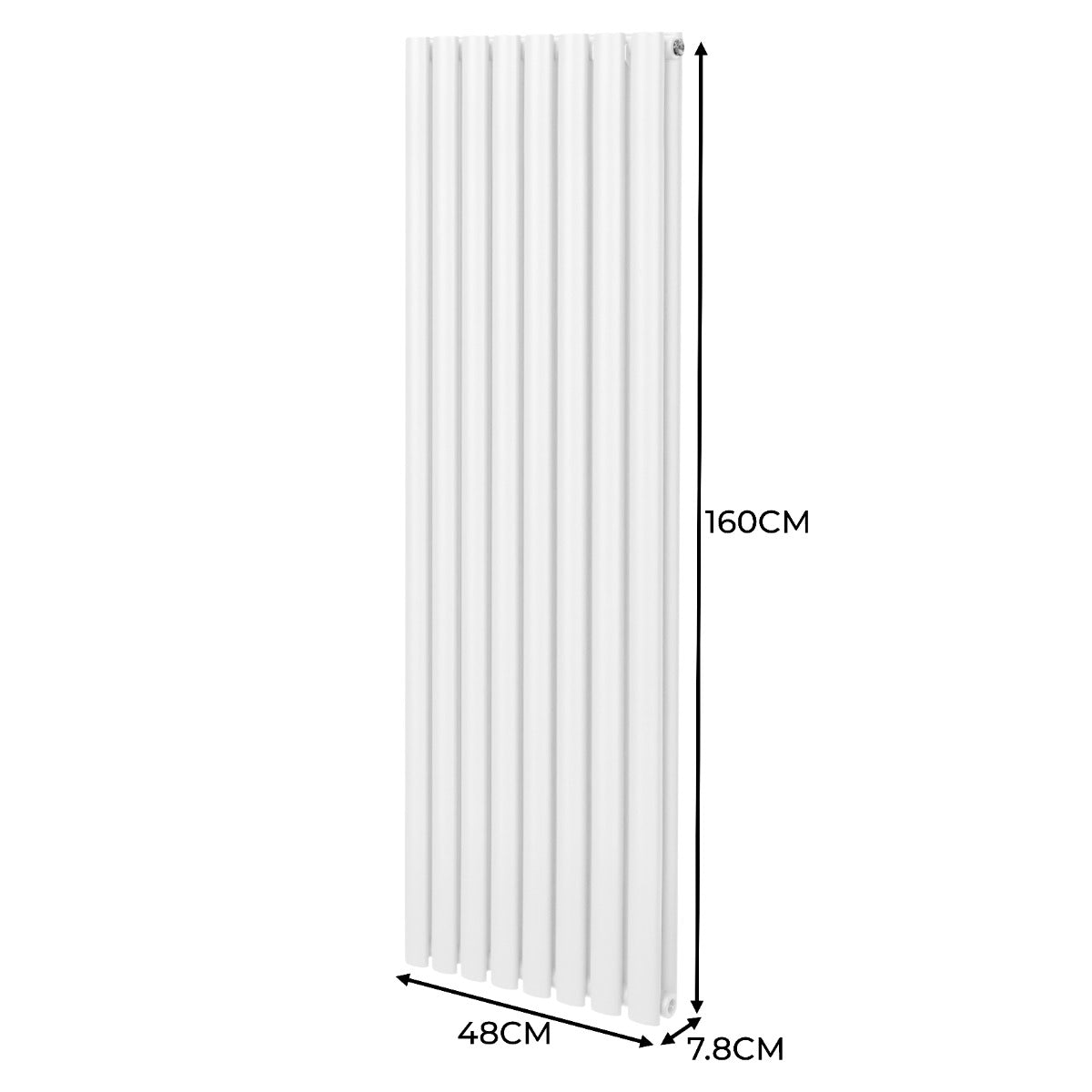 Q-Rax Radiatori Tradizionali Ovale 1600x480 Bianco Valvole