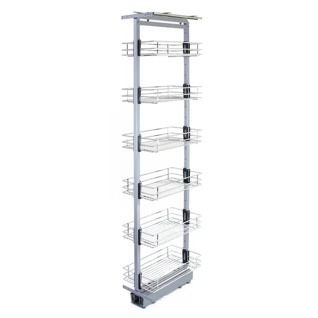 Q-Rax Colonna Estraibile Cucina dispensa inox 6 cestelli 190-220cm