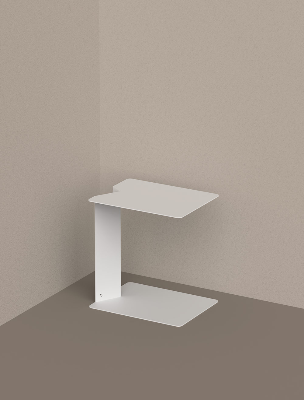 Siderio Morsetto Tavolino Acciaio Minimal Pezzo Unico