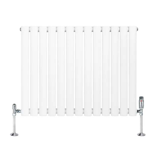 Q-Rax Radiatore Ovale a Colonna 600x780 mm Bianco con Valvole