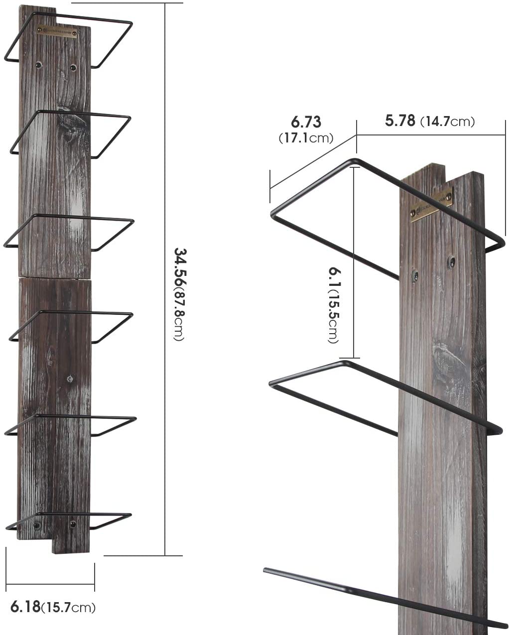 Jackcube Bathroom Porta Asciugamani Parete 6 Ripiani Legno Bianco