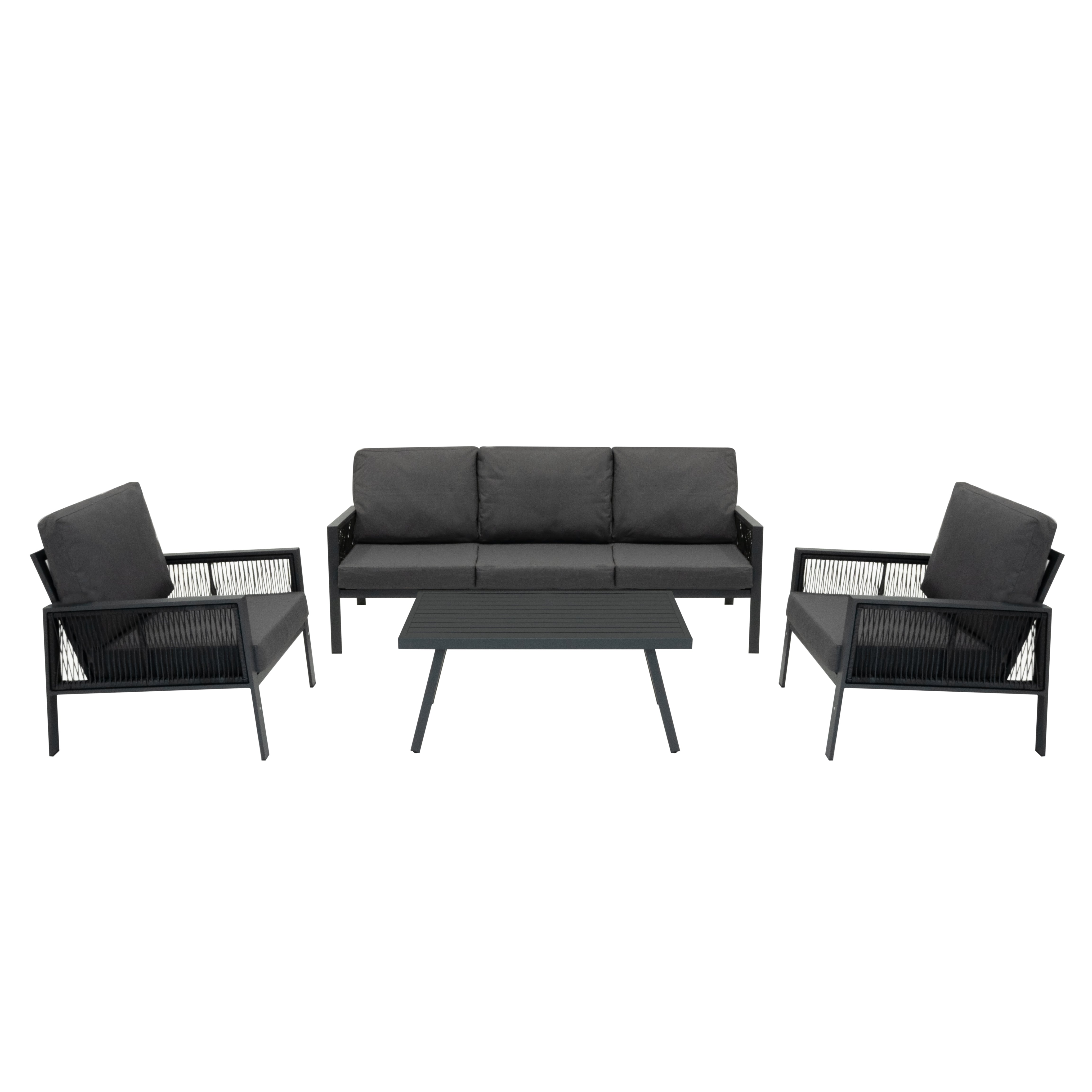 Q-Rax Set da Giardino alluminio 4 pezzi antracite cuscini