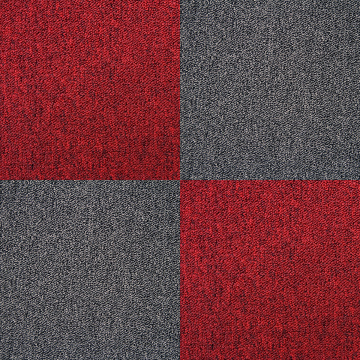 Q-Rax 40 Mattonelle Moquette 10mq Nero Rosso 50x50