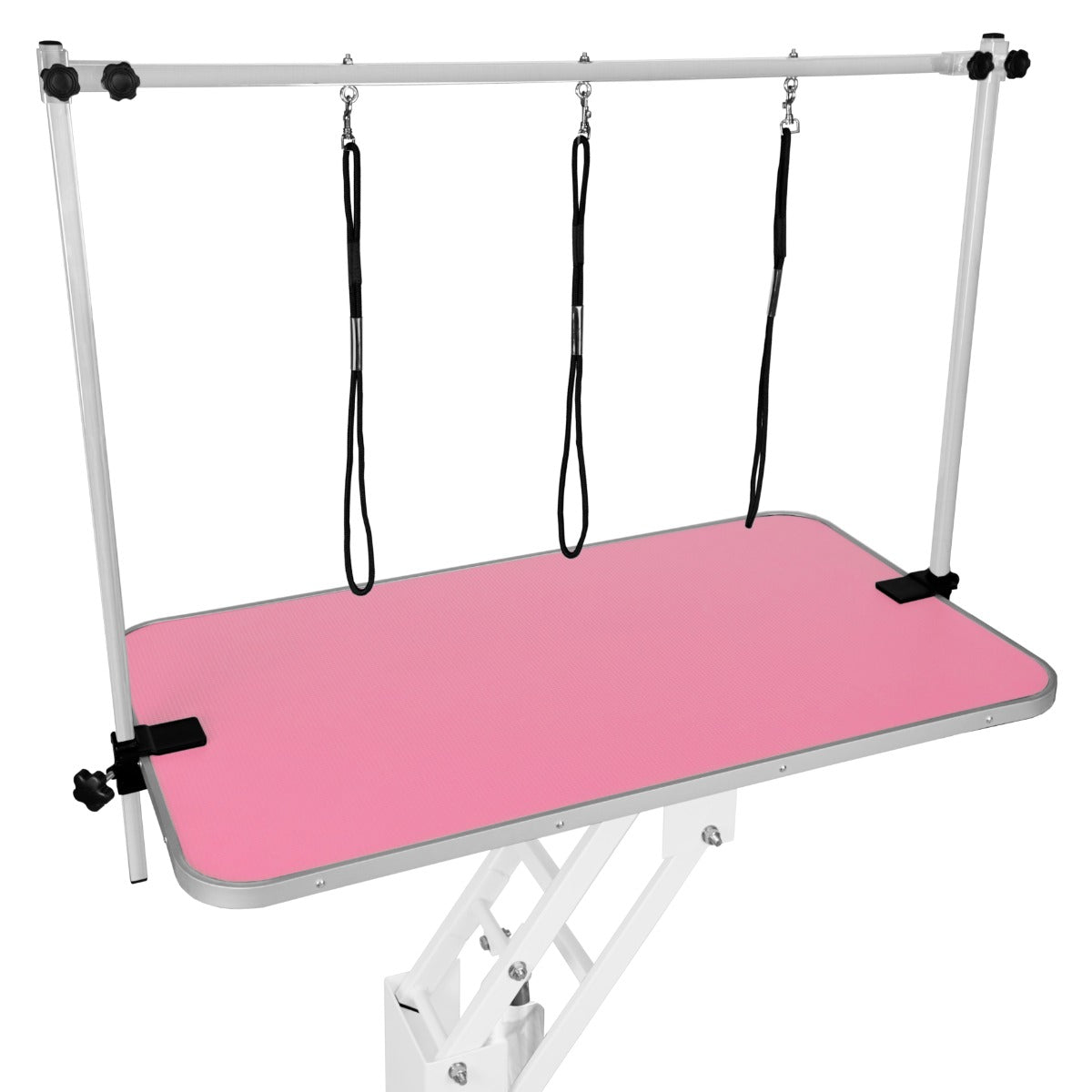 Q-Rax Tavolo Toelettatura Idraulico Bianco Piano Rosa