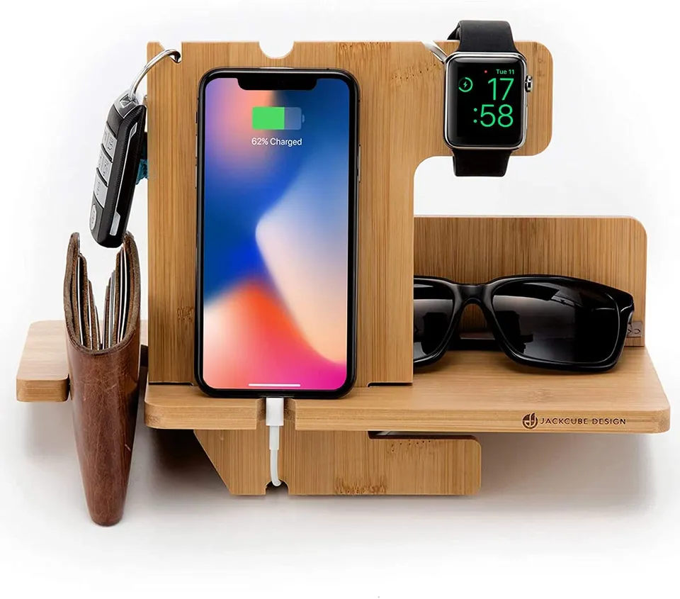 Jackcube Design Home Office Dock Organizer Scrivania Bamboo 28 cm