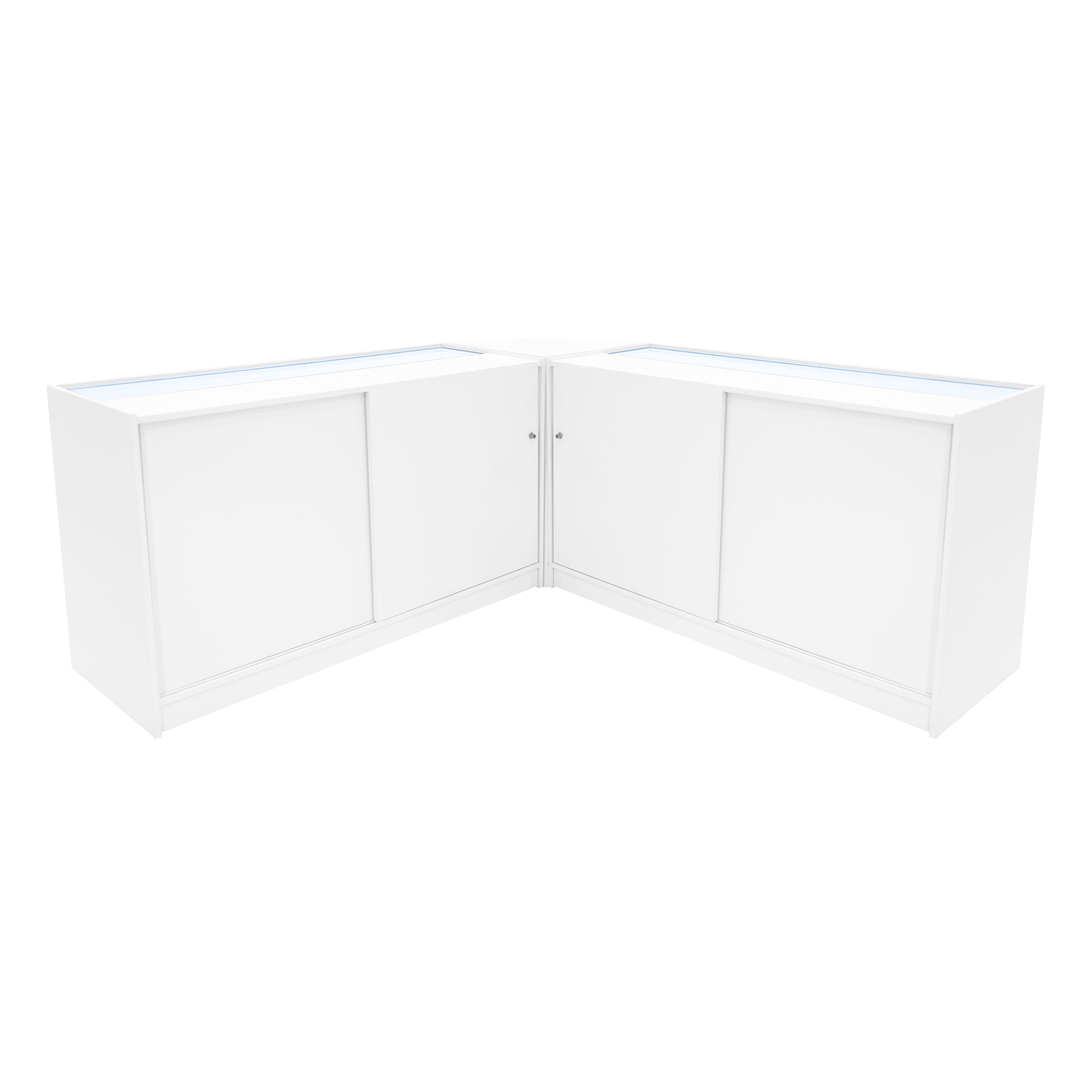 Q-Rax Banconi da Negozio Set Triton LED Bianco 3 Pezzi