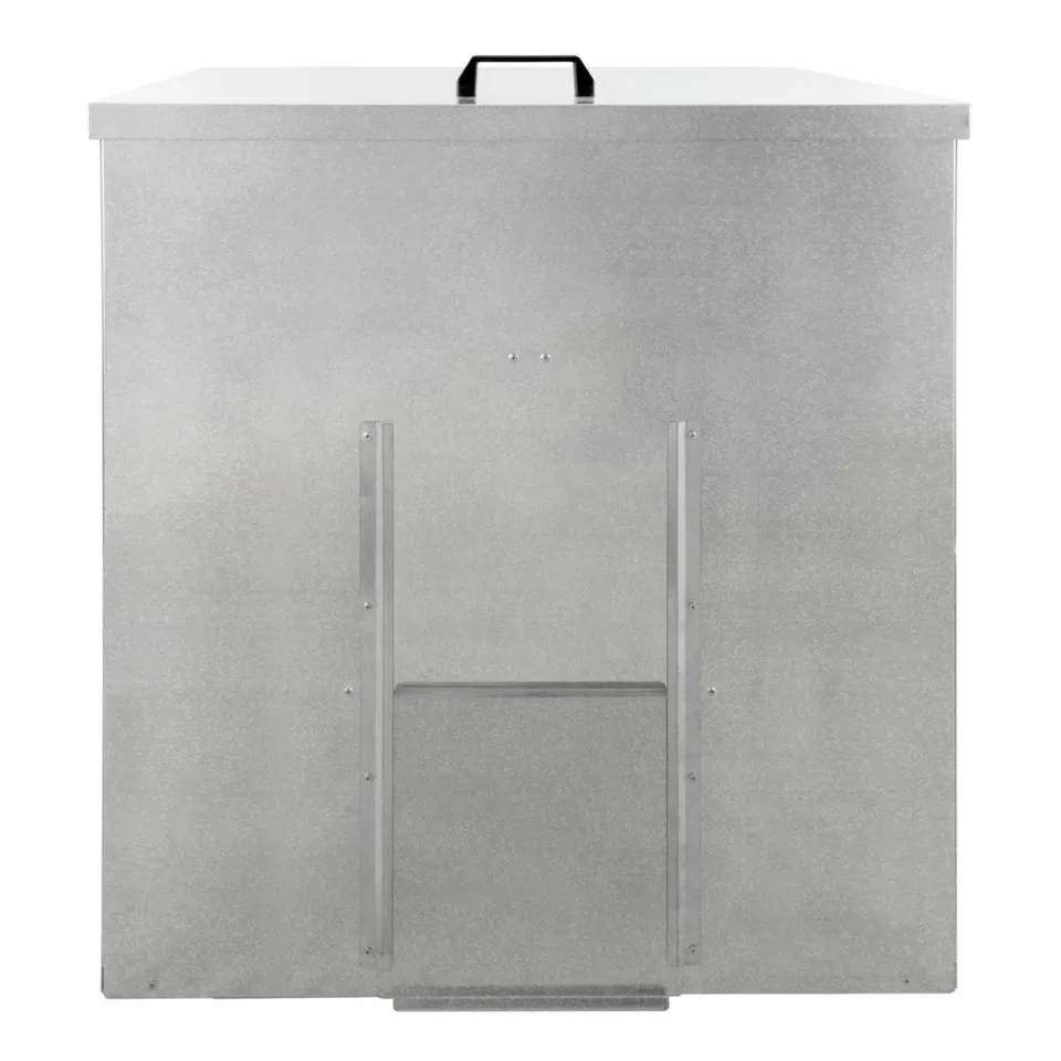 Q-Rax Deposito all'Aperto Bidone Carbone Legna 250 Kg 390 L Zincato
