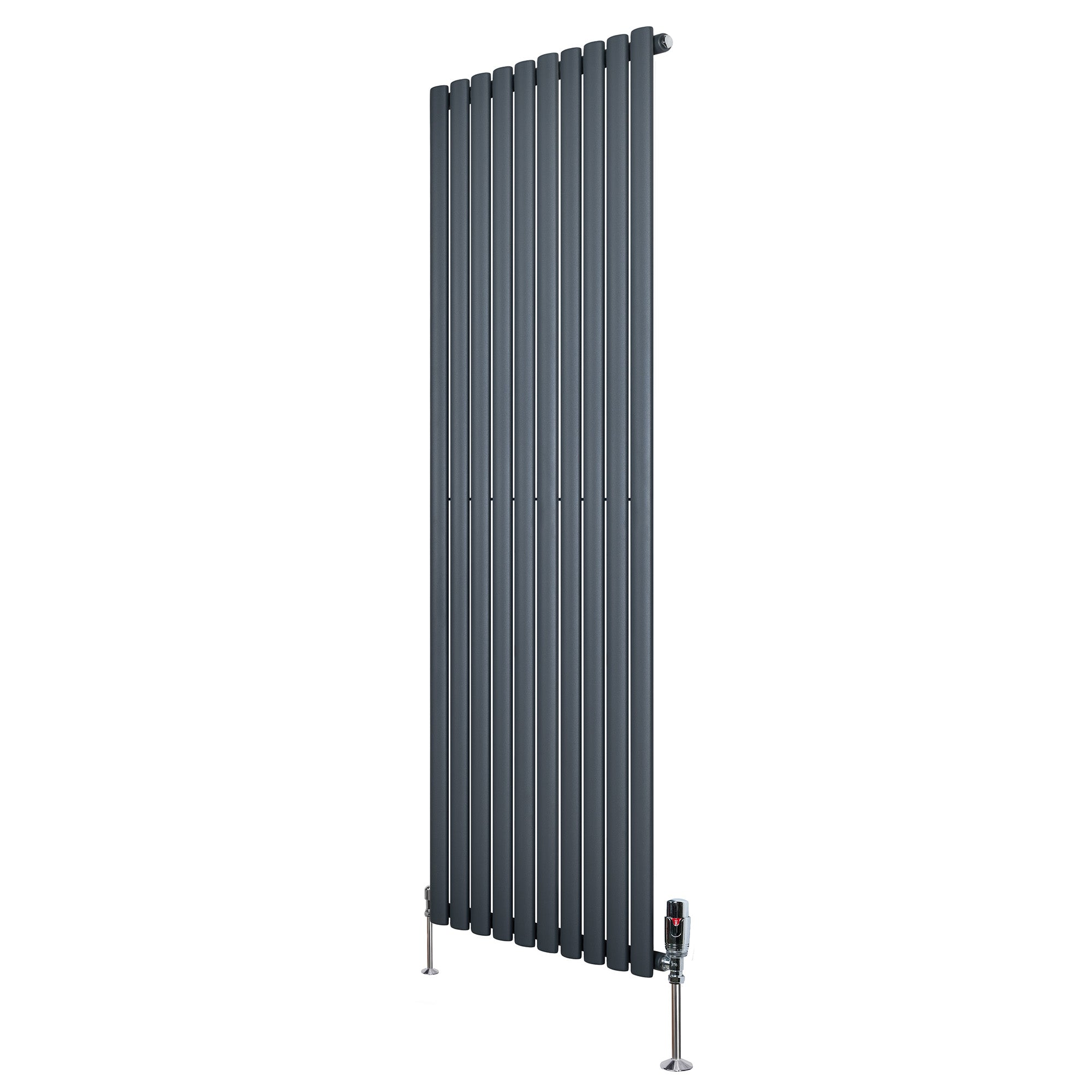 Q-Rax Radiatore Verticale 1800x600 Antracite Valvole