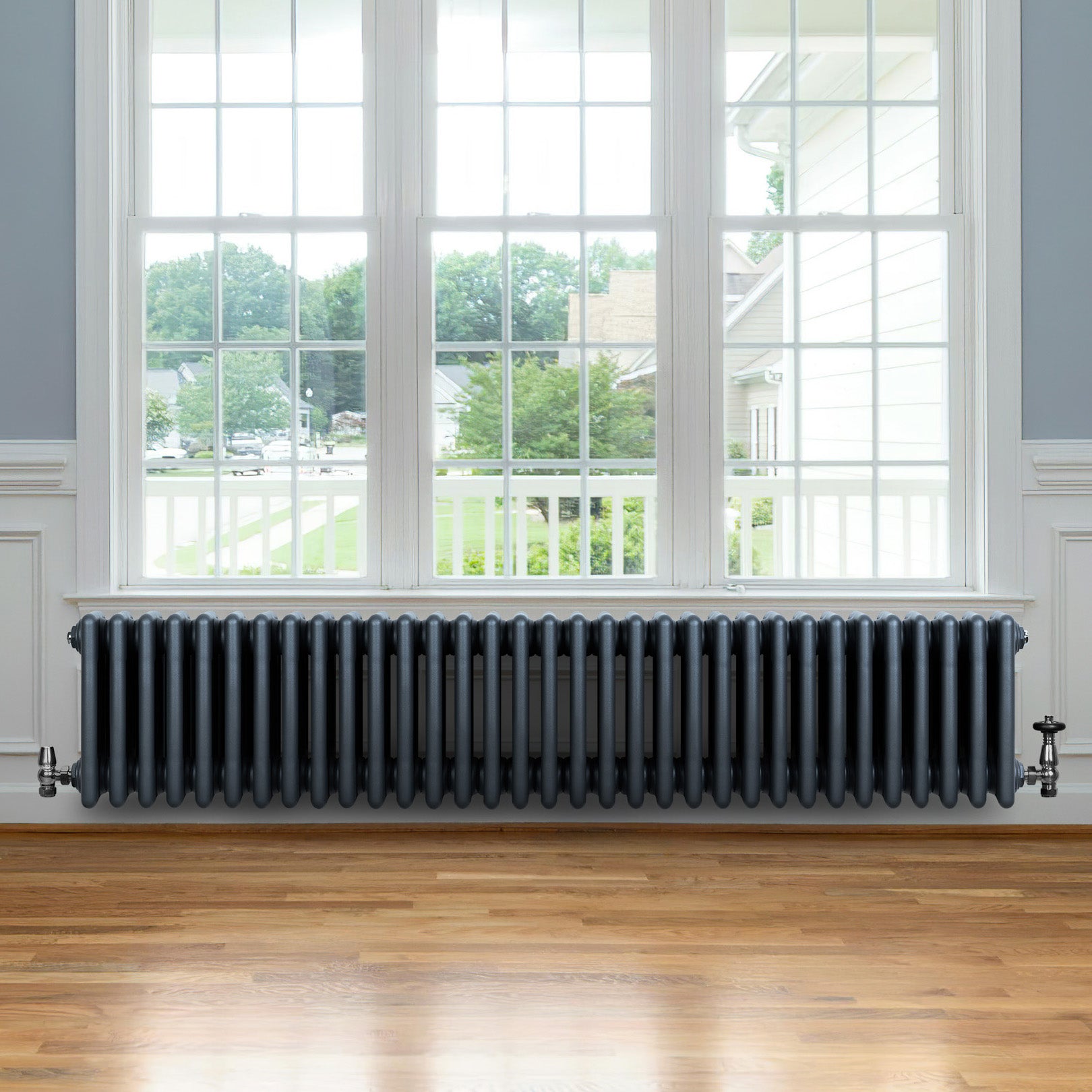 Q-Rax Radiatore Tradizionale 4 Colonne 300x1505 Antracite Acciaio