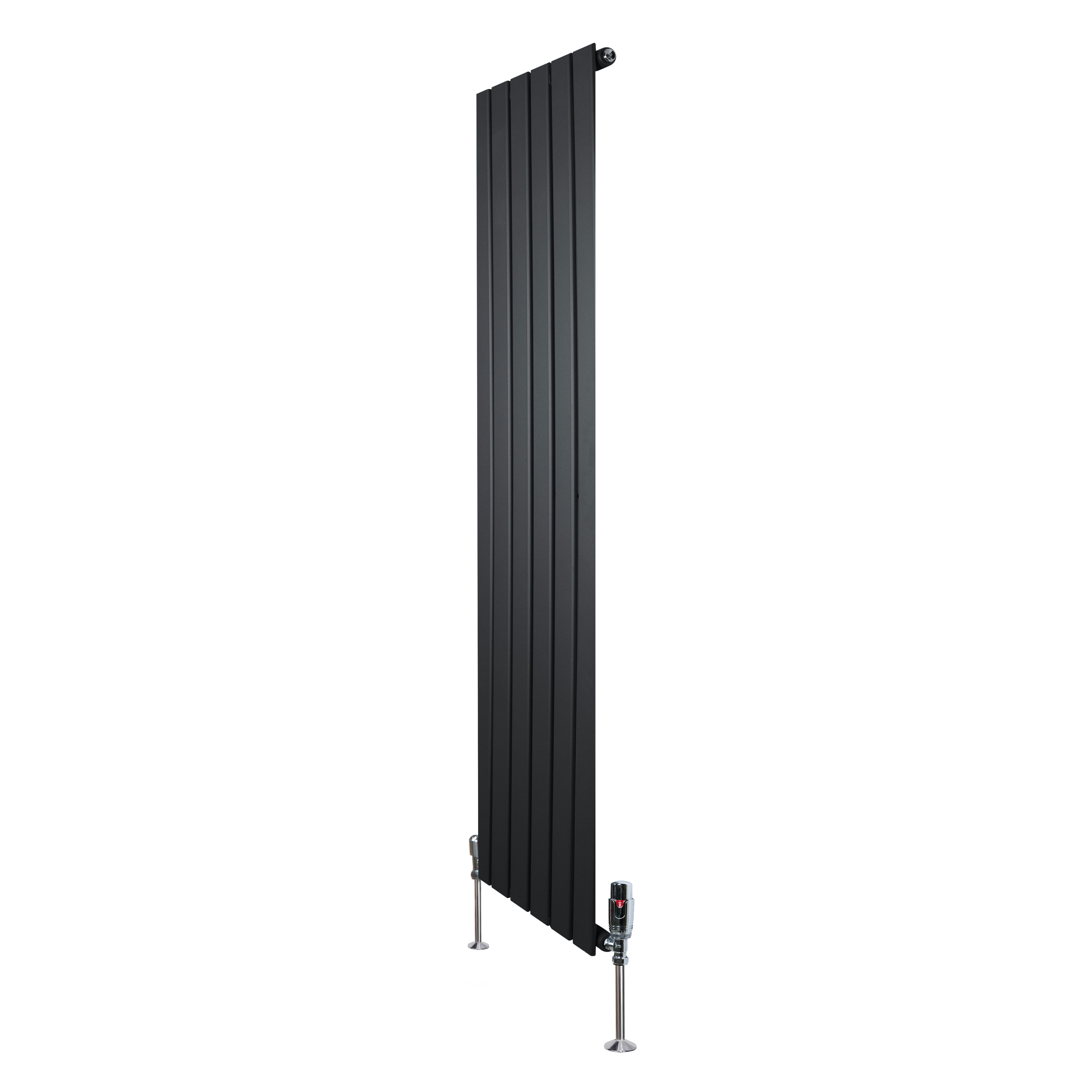 Q-Rax Radiatori a Pannelli Piatti 1600x420 radiatore nero con valvole