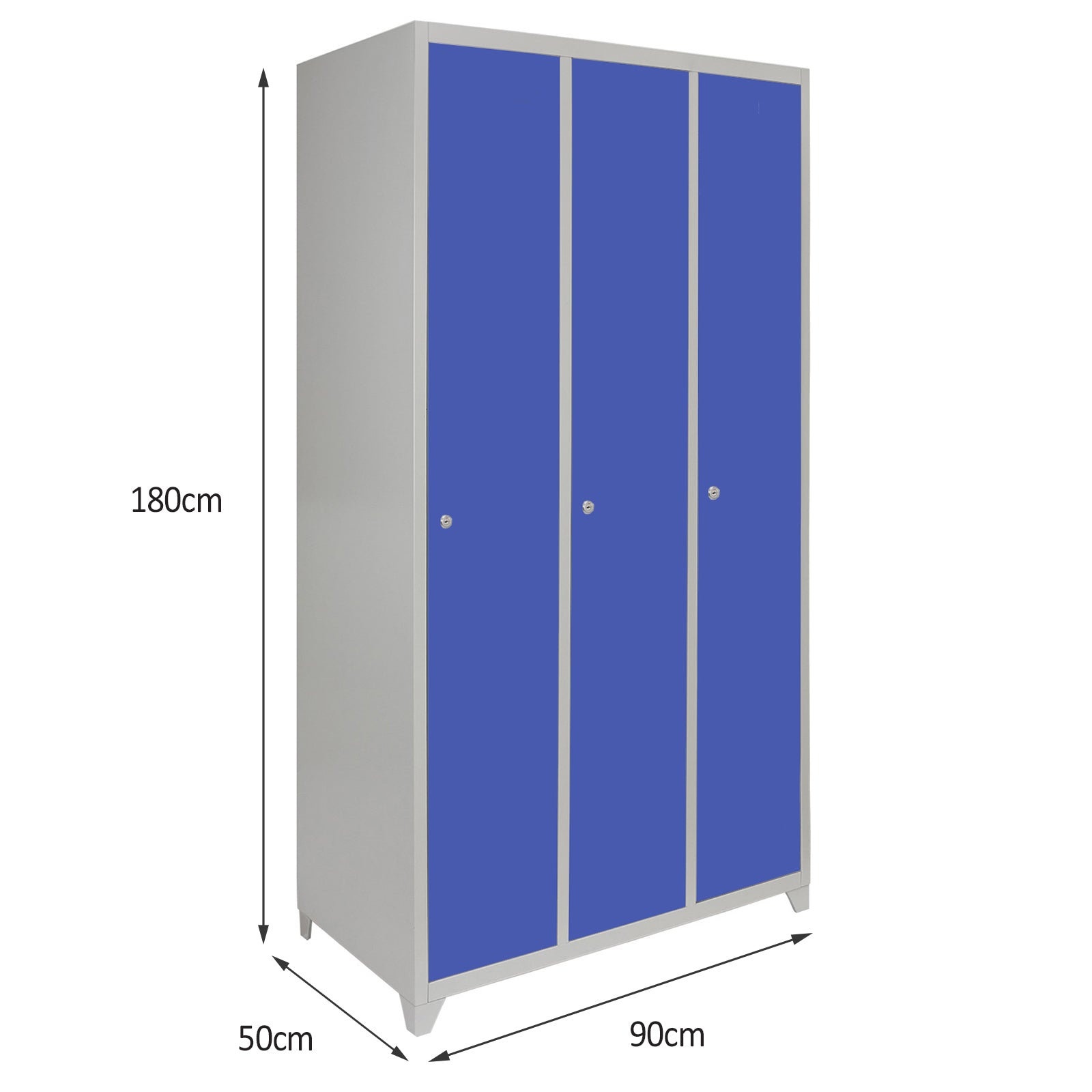 Q-Rax 3 Porte 90x50x180 armadietto acciaio blu