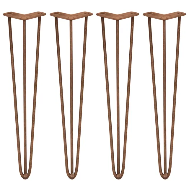 Q-Rax Gambe Per Tavoli Forcina 71cm Rame Anticato 4pz