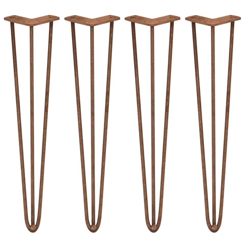Q-Rax Gambe Per Tavoli Forcina 71cm Rame Anticato 4pz