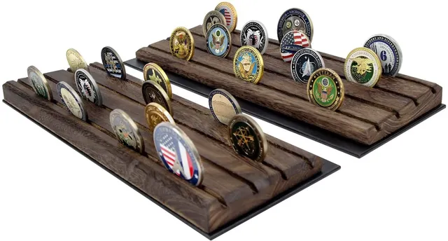Jackcube Design Display set 2 stand monete legno 4 file
