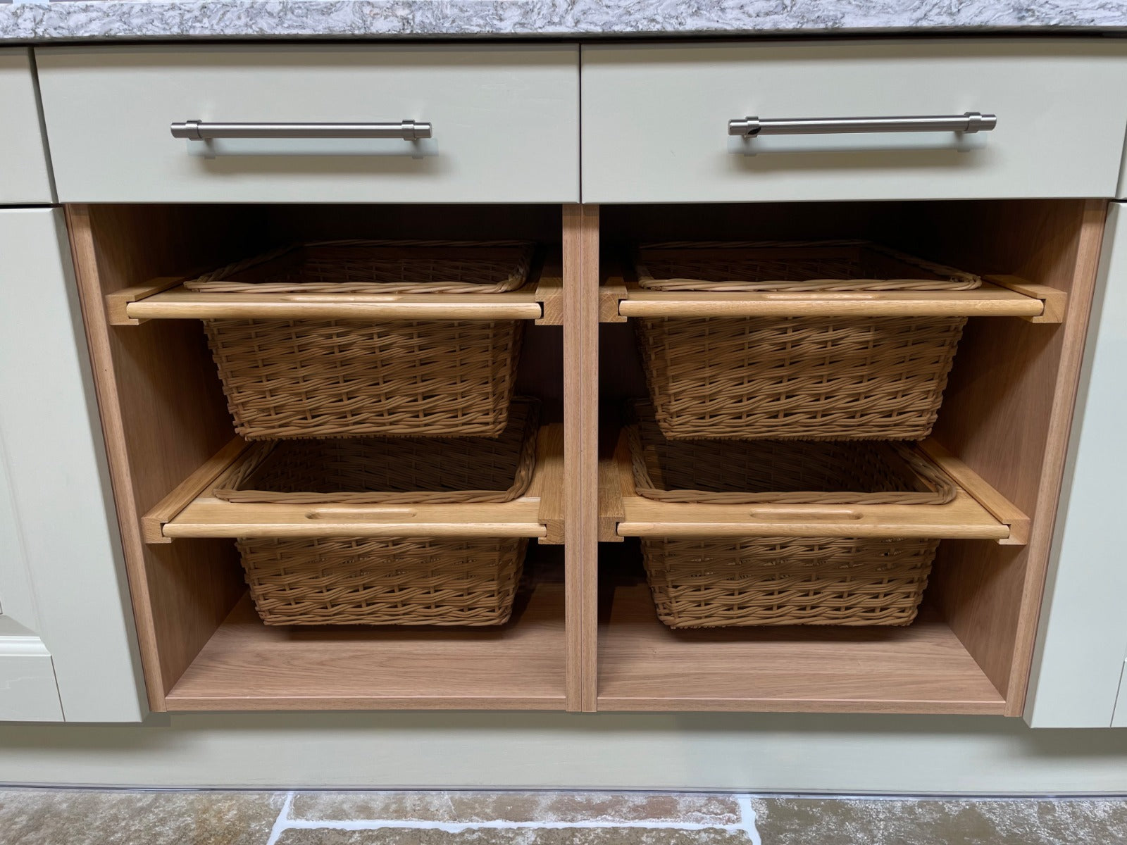 Q-Rax Cucina Cestelli Vimini 50cm Marrone 3 Cesti 10kg