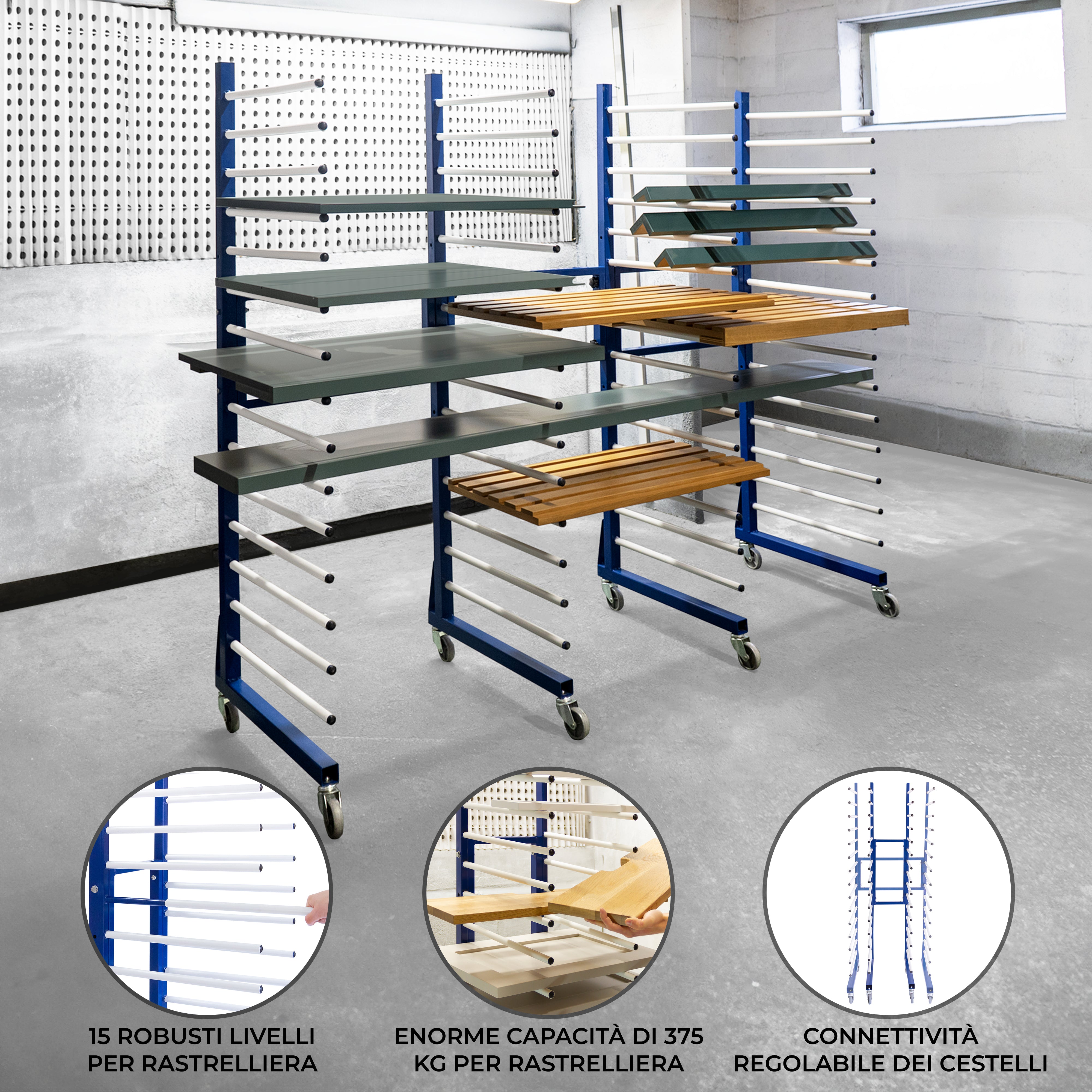 Q-Rax Strumenti Banco Carrello Verniciatura Doppio x2