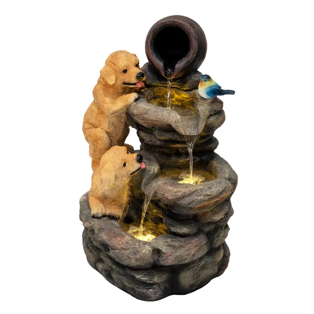 Q-Rax Canine Creek Fontana Elettrica Cuccioli LED Giardino