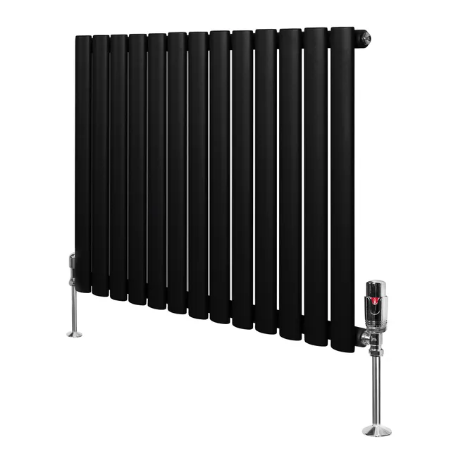Q-Rax Radiatori Tradizionali Ovale 600x780mm Nero Valvole