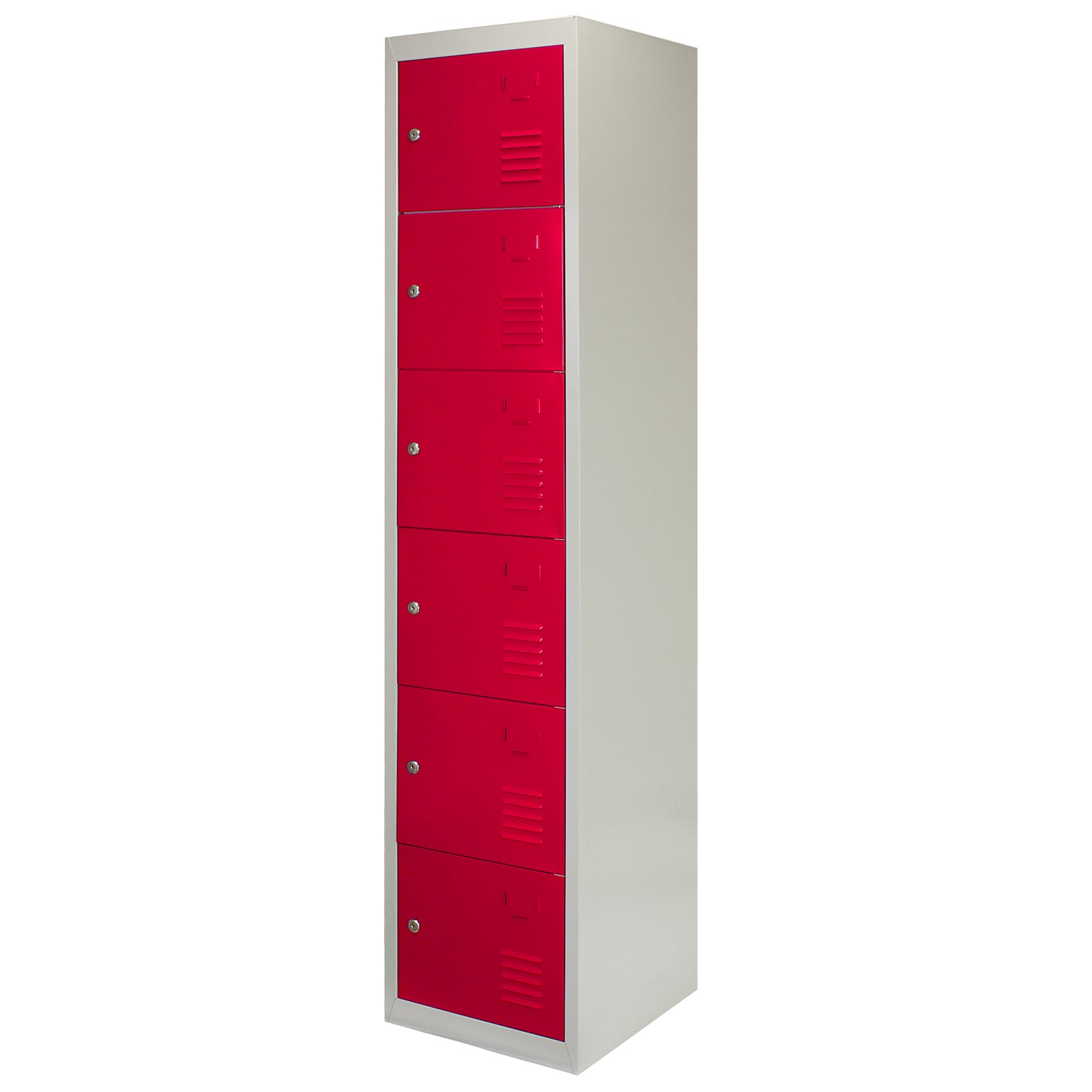 Q-Rax Armadietto 6 Porte Rosse Acciaio 38x45x180 cm Scuola