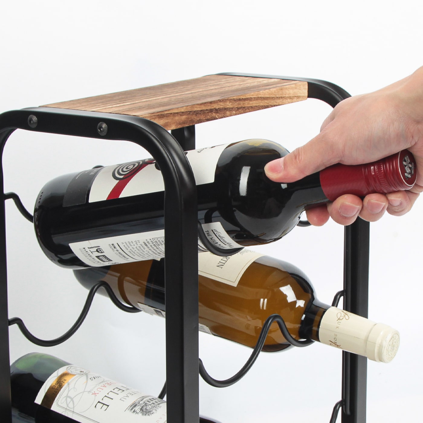 Jackcube Design Kitchen portavino da tavolo 6 bottiglie acciaio