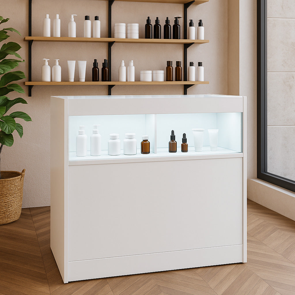 Q-Rax B900 bancone da negozio bianco LED vetrina