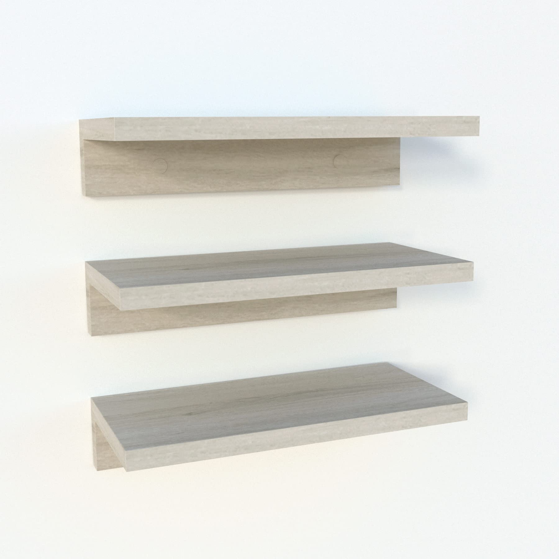Henor Set 3 mensole legno 35x17 cm quercia Stel