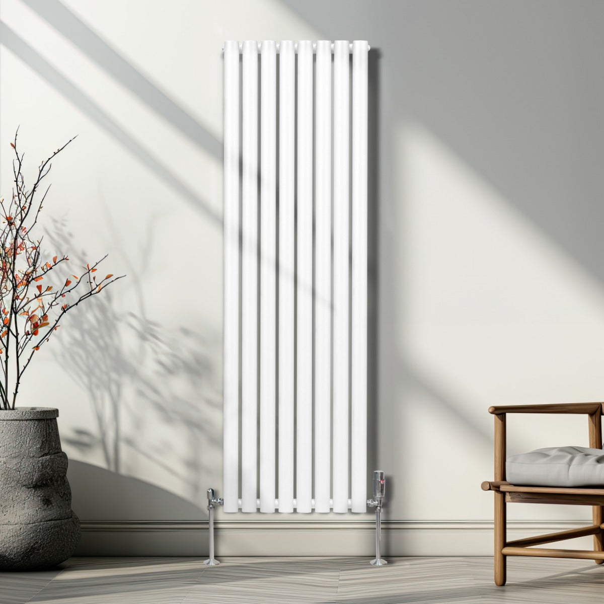 Q-Rax Radiatori Tradizionali Ovale 1600x480 Bianco Valvole
