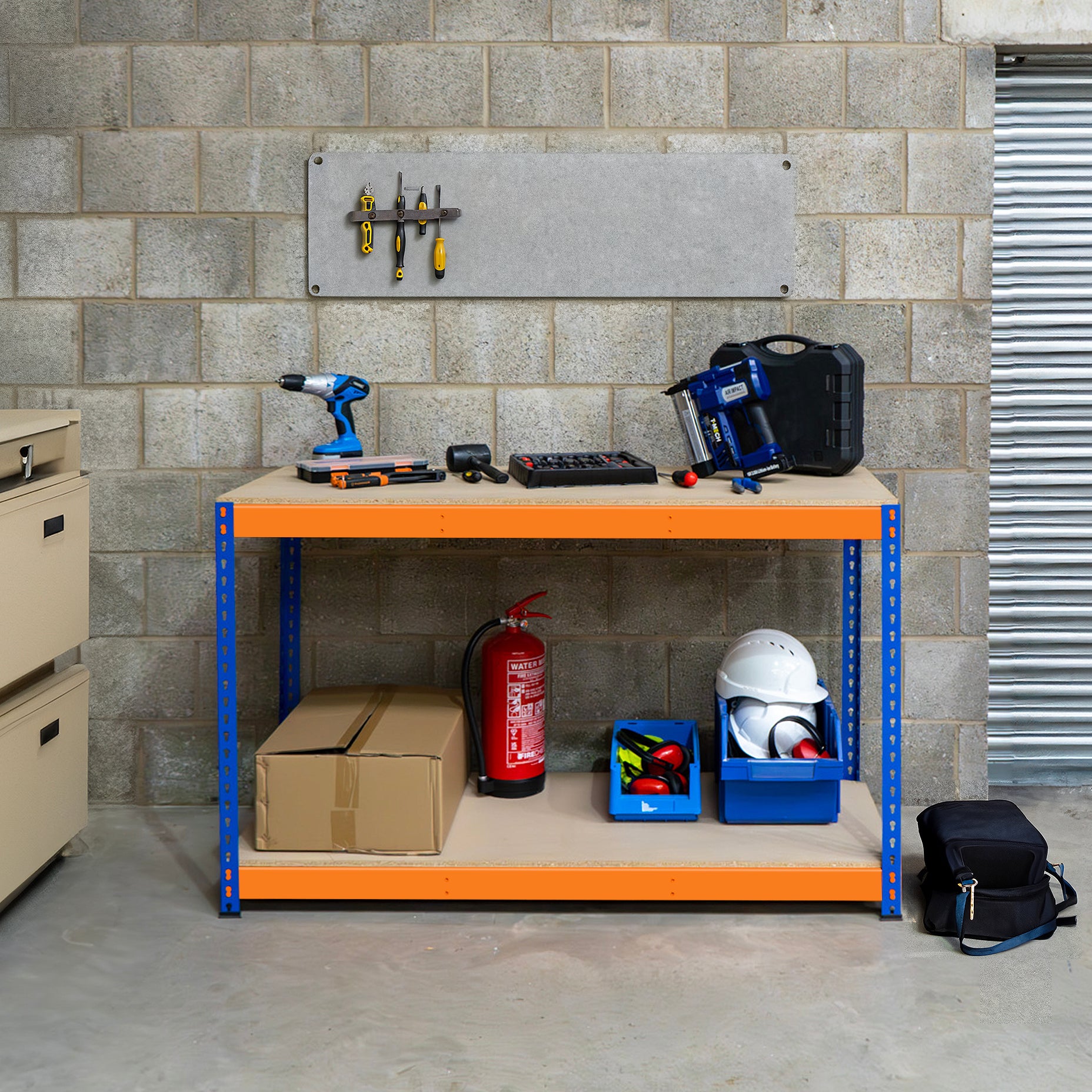 Q-Rax S-Rax Banco da Lavoro 2 Ripiani 150x45x90 cm 300 kg