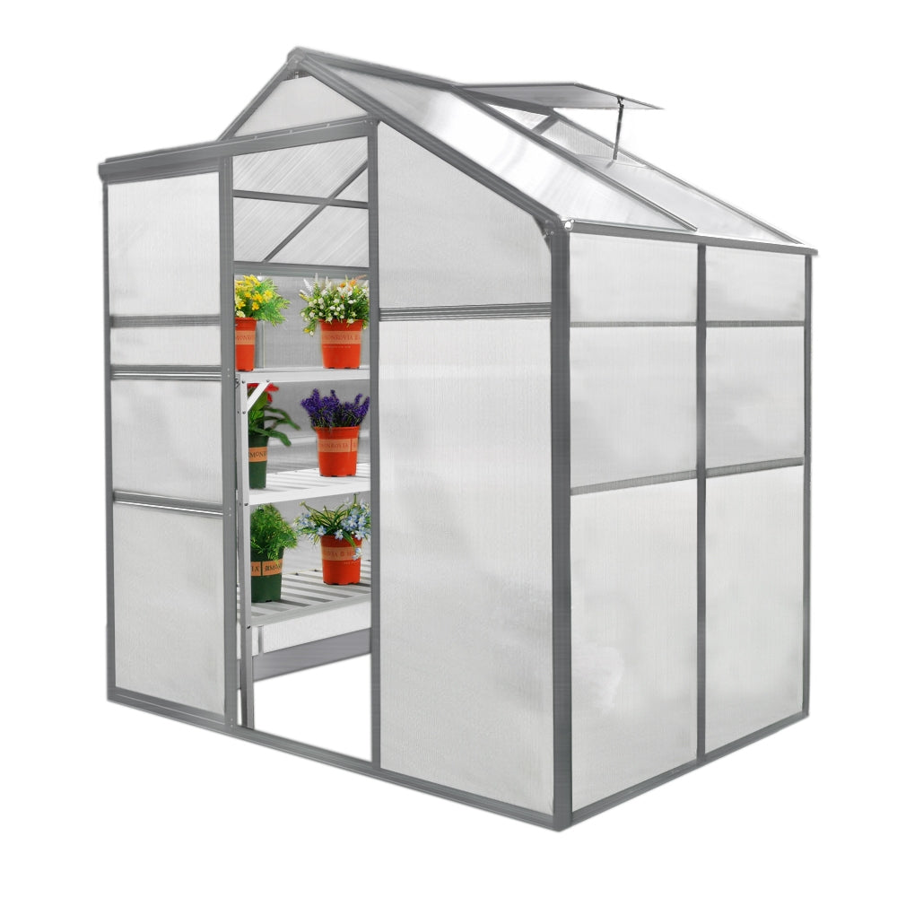 Q-Rax Deposito all'Aperto Serra Giardino Grigia 1,8x1,2m Alluminio
