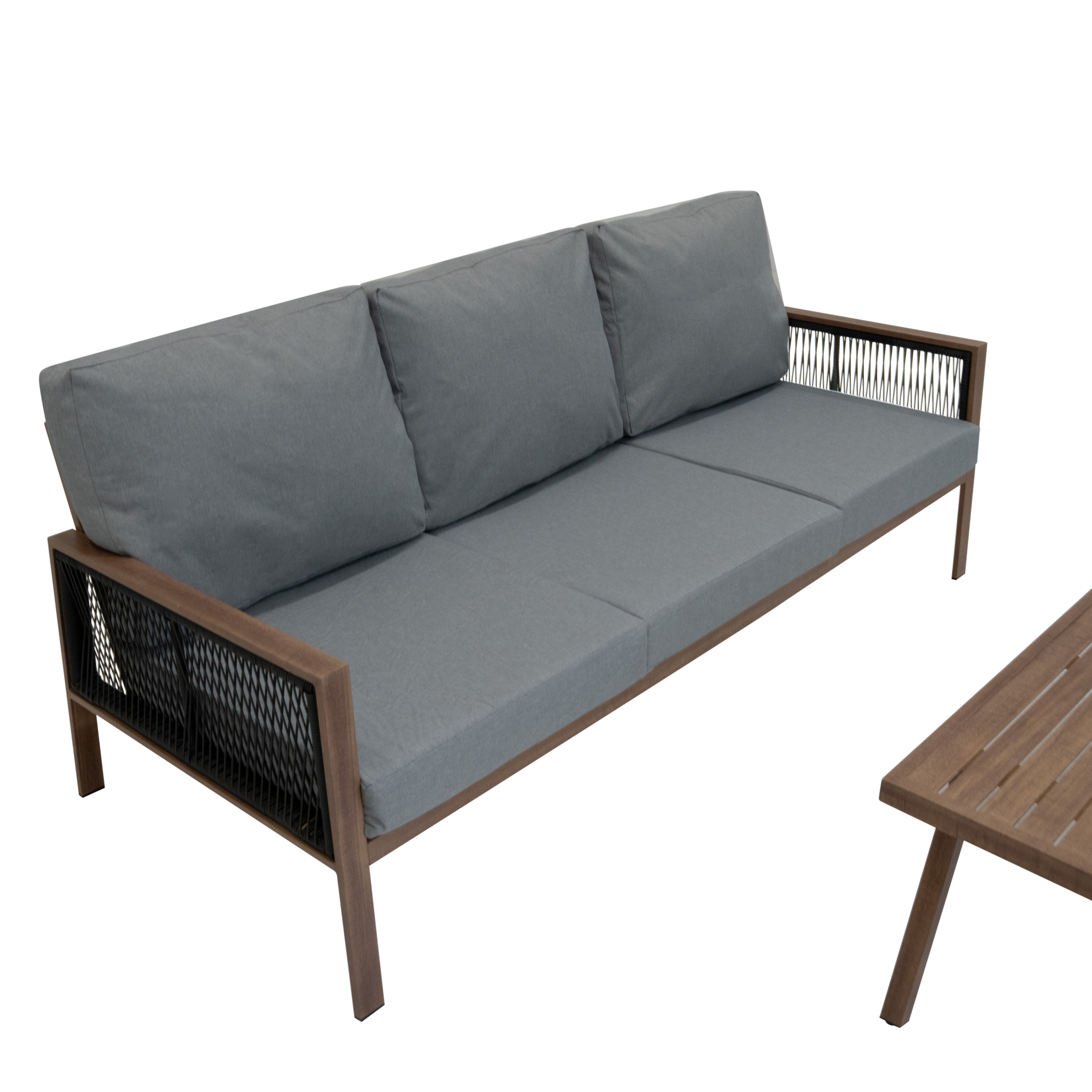 Q-Rax Mobili da Esterno set divano giardino 4 pezzi legno