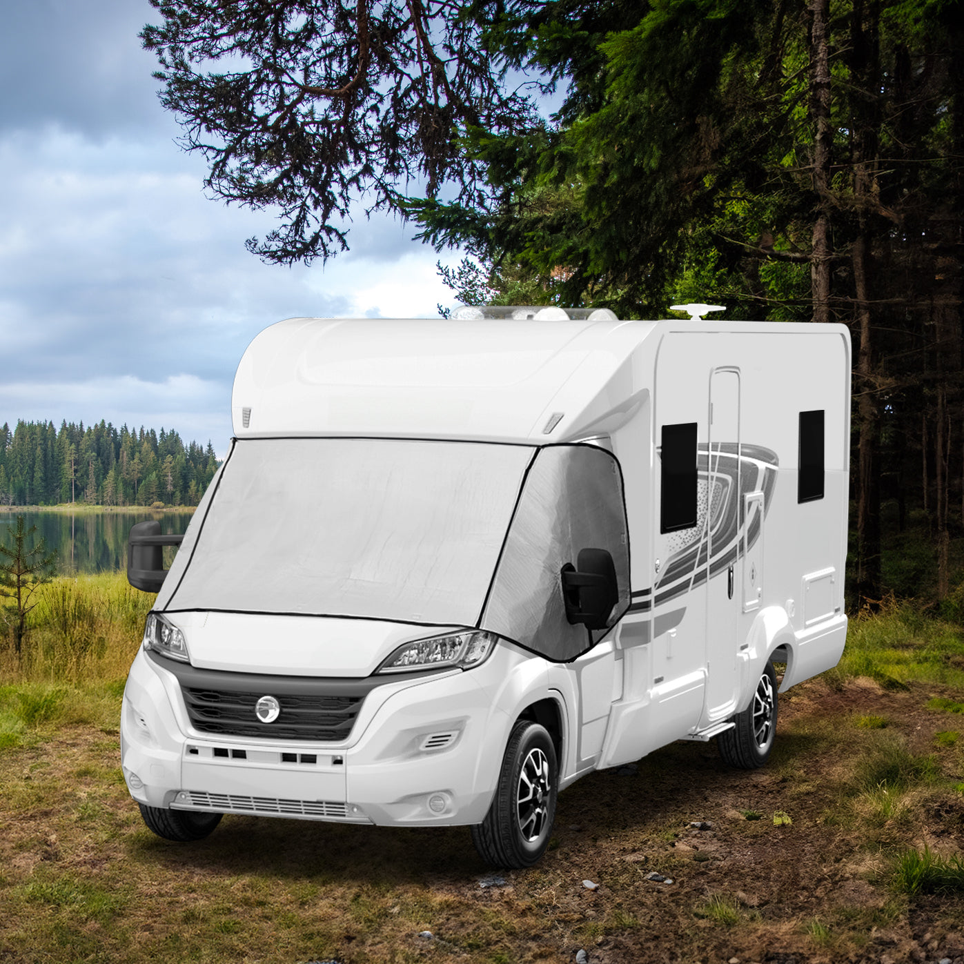 Q-Rax Copertura Parabrezza Camper Termica con Zip e Tasche