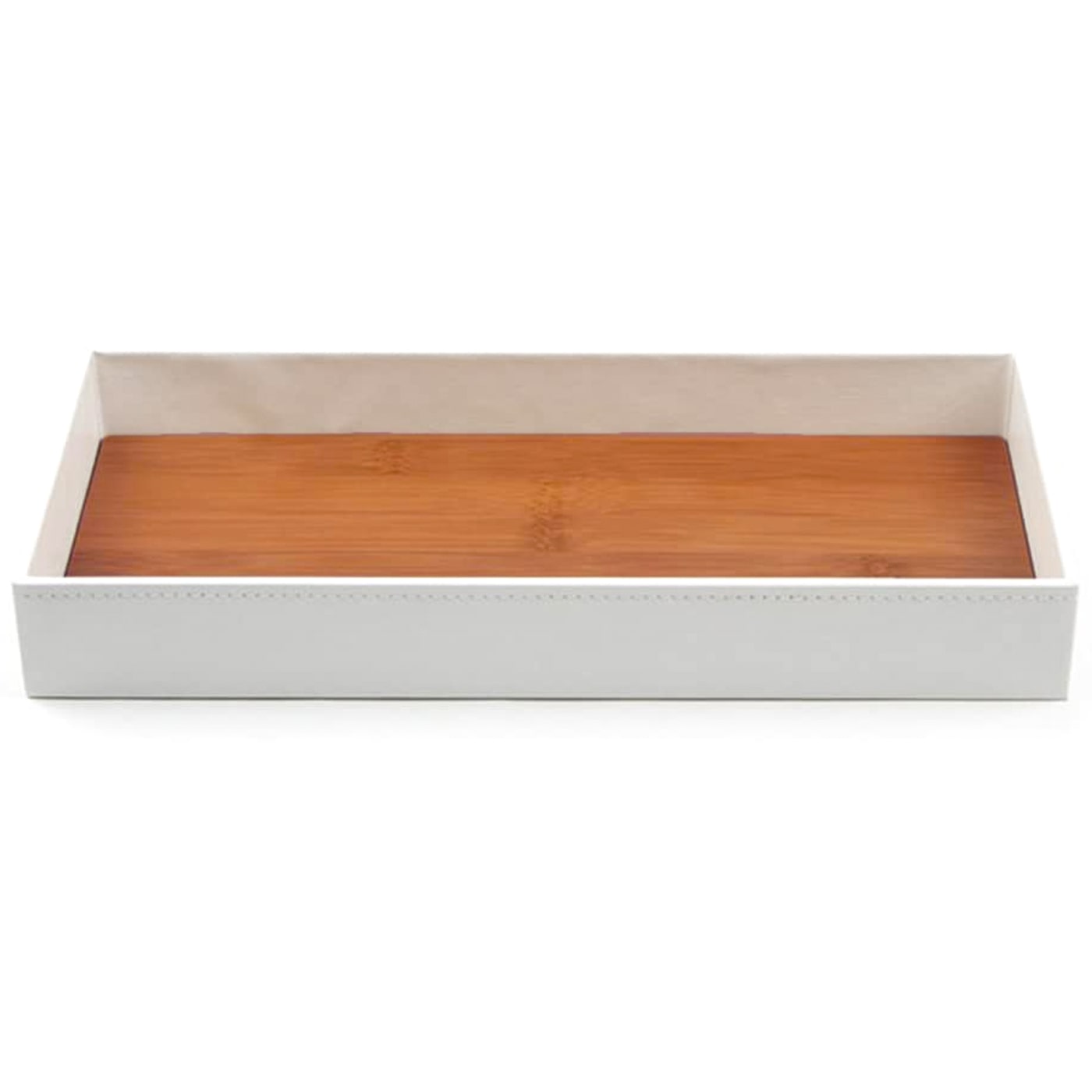 Jackcube Design Dressroom vassoio svuotatasche bianco bamboo pelle