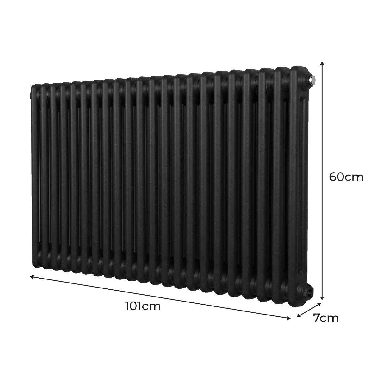 Q-Rax Radiatori Tradizionali Termosifone 2 Colonne 600x1012 mm Nero