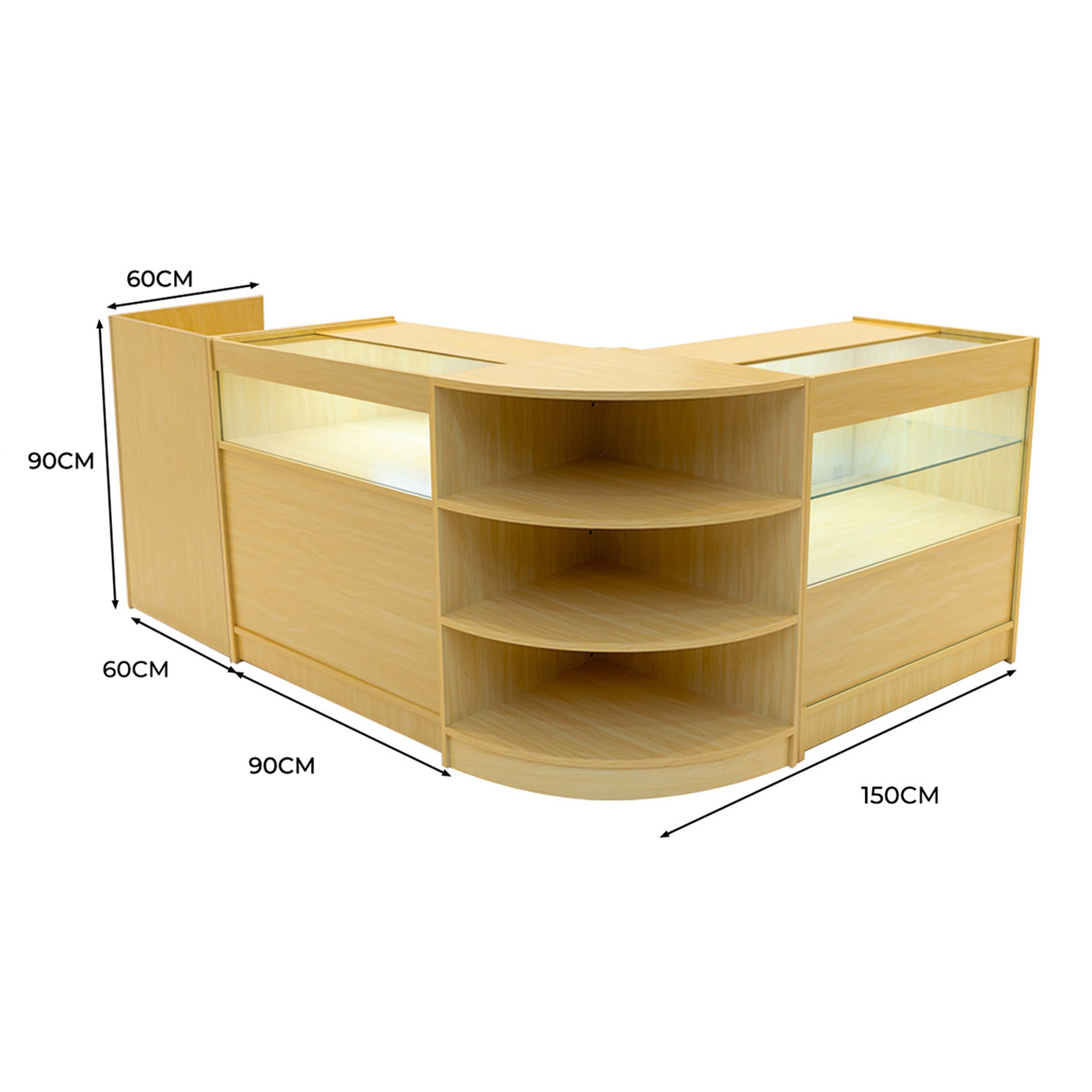 Q-Rax Europa B900 C900 Set Banconi Negozio Acero con LED
