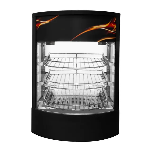 Q-Rax vetrina pizza riscaldata vetro nero 3 ripiani 500W