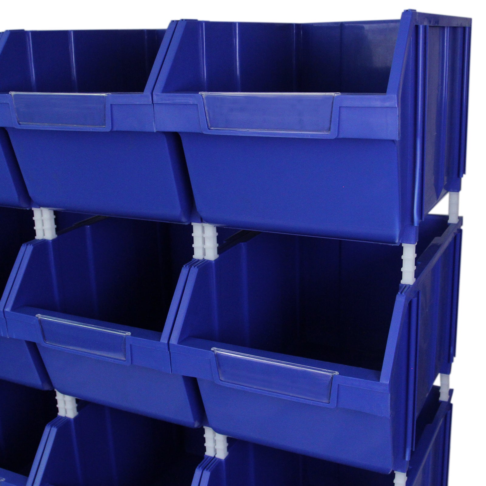 Q-Rax T-Rax Scaffale Acciaio 90 cm con 12 Contenitori Blu