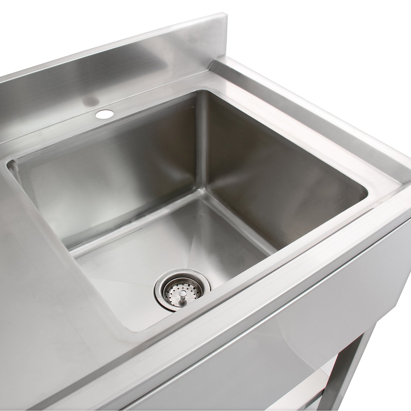 Q-Rax Lavandino Commerciale 1 Vasca Acciaio 120cm Sgocciolatoio Sx