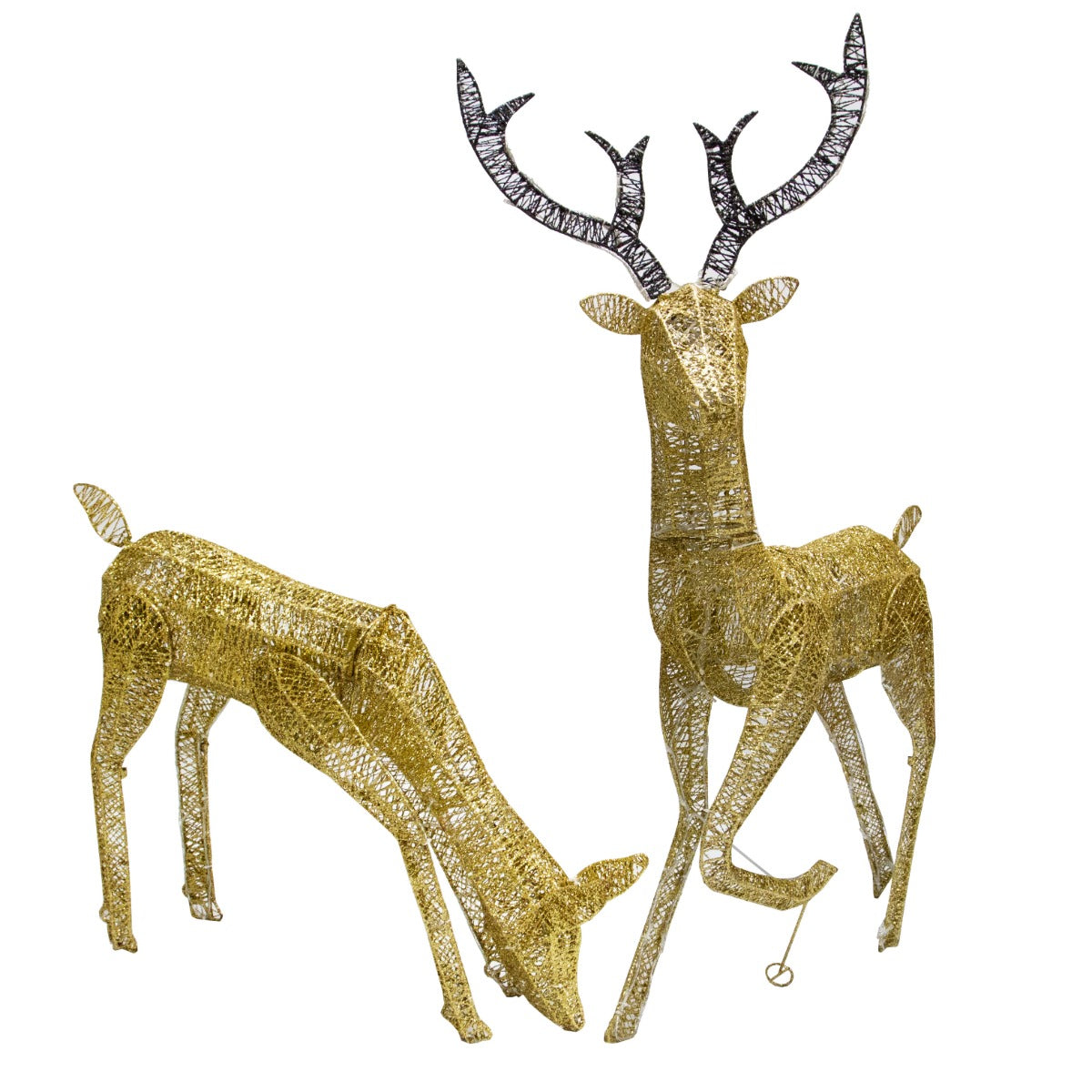 Q-Rax Renne Natalizie Luminose Oro decorazione LED bianco